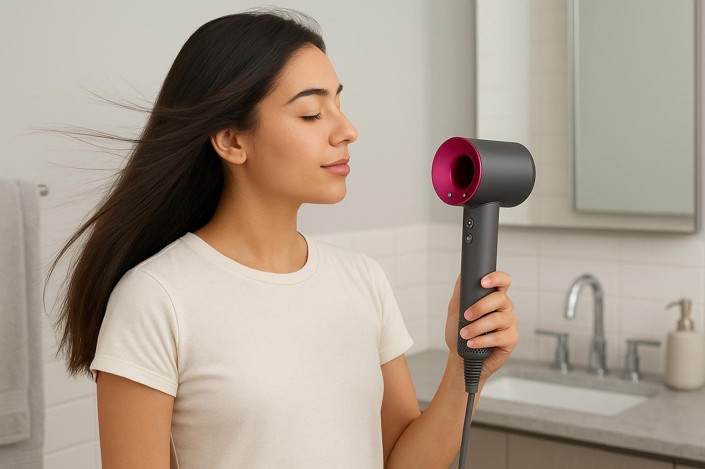 Secador de pelo iónico con cabezales imantados